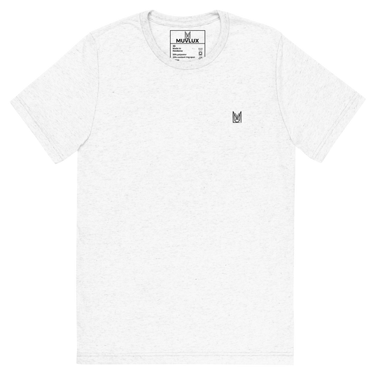 "Elevate Blanc" Muvlux's Refined White Tri-Blend T-Shirt