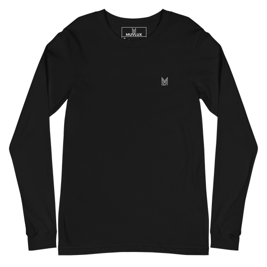 "Noir Élégance" Muvlux's Black Long Sleeve Tee