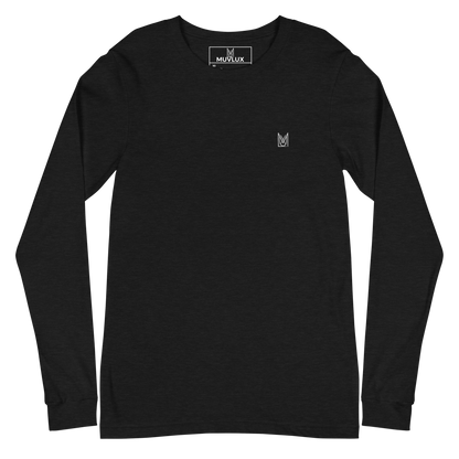 "Heathered Sophistique" Muvlux's Black Heather Long Sleeve Tee