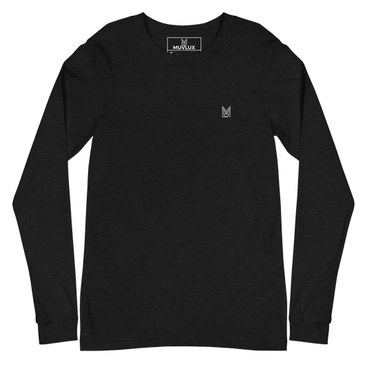 "Heathered Sophistique" Muvlux's Black Heather Long Sleeve Tee