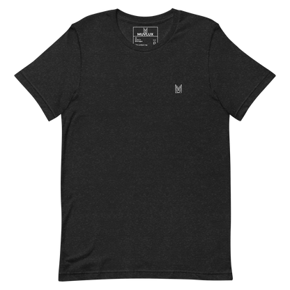 "Obsidian Whispers" Muvlux's Black Heather T-Shirt