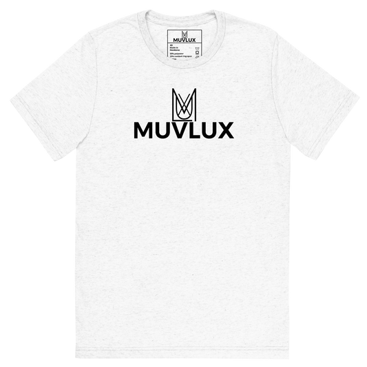 "Timeless Comfort" Muvlux's White Tri-Blend T-shirt