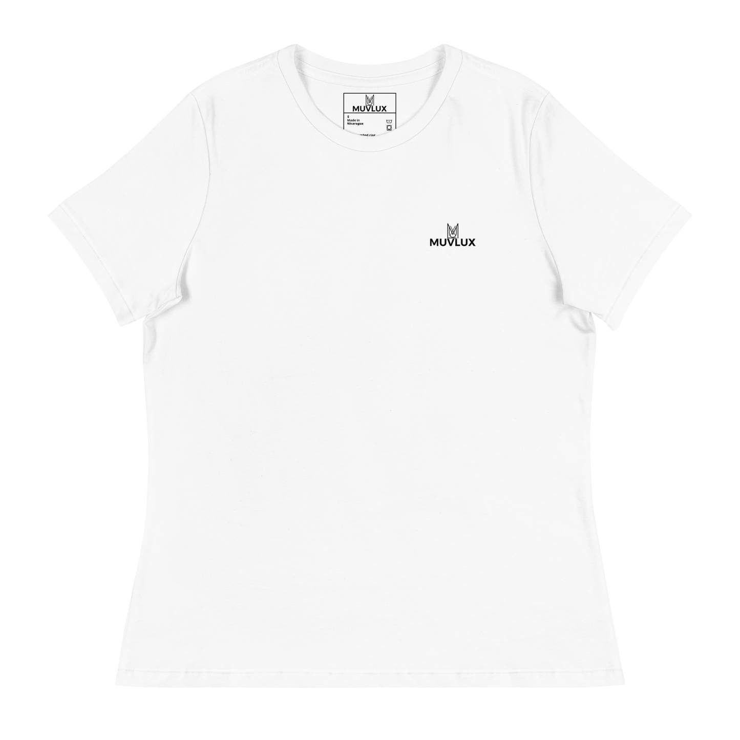 "Tranquil Ease" Muvlux's Women's Relaxed White T-Shirt